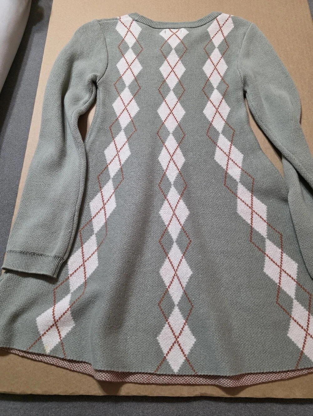 Girl's Max Studio Sage Argyle Knit Sweater Dress - Women